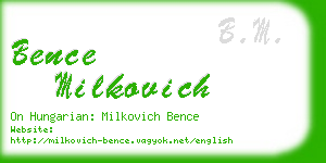 bence milkovich business card